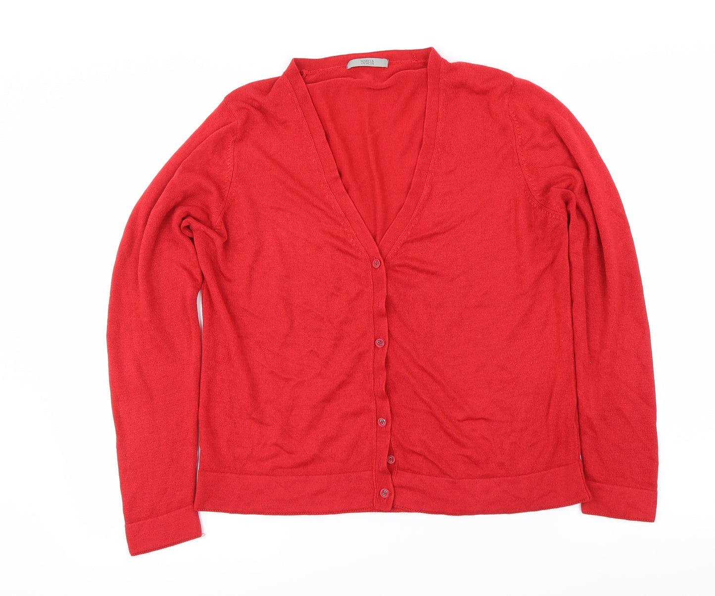 Marks and Spencer Womens Red   Cardigan Jumper Size 8