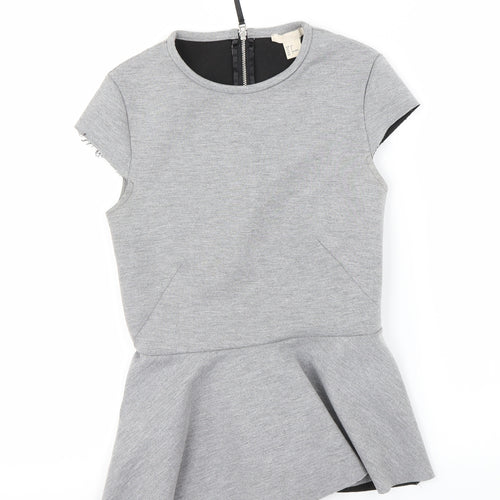 H&M Womens Grey   Basic T-Shirt Size 4