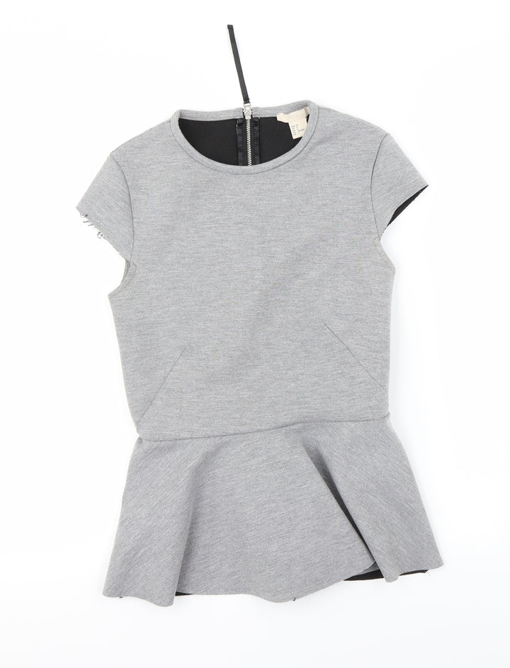 H&M Womens Grey   Basic T-Shirt Size 4