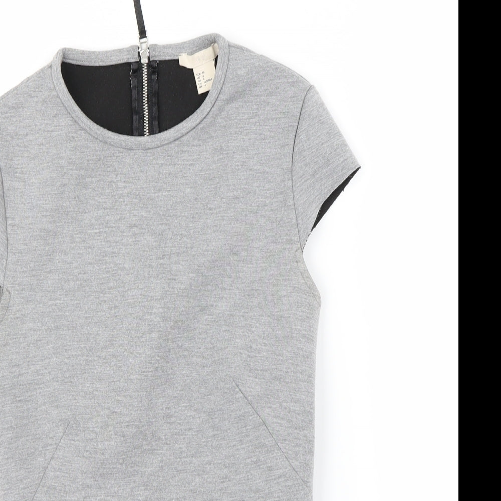 H&M Womens Grey   Basic T-Shirt Size 4