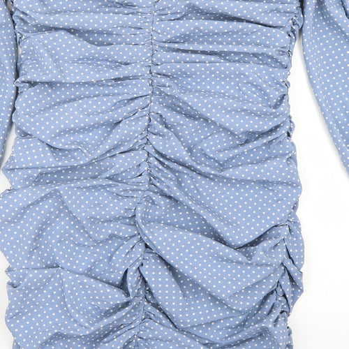 Misspap Womens Blue Polka Dot  A-Line  Size 12