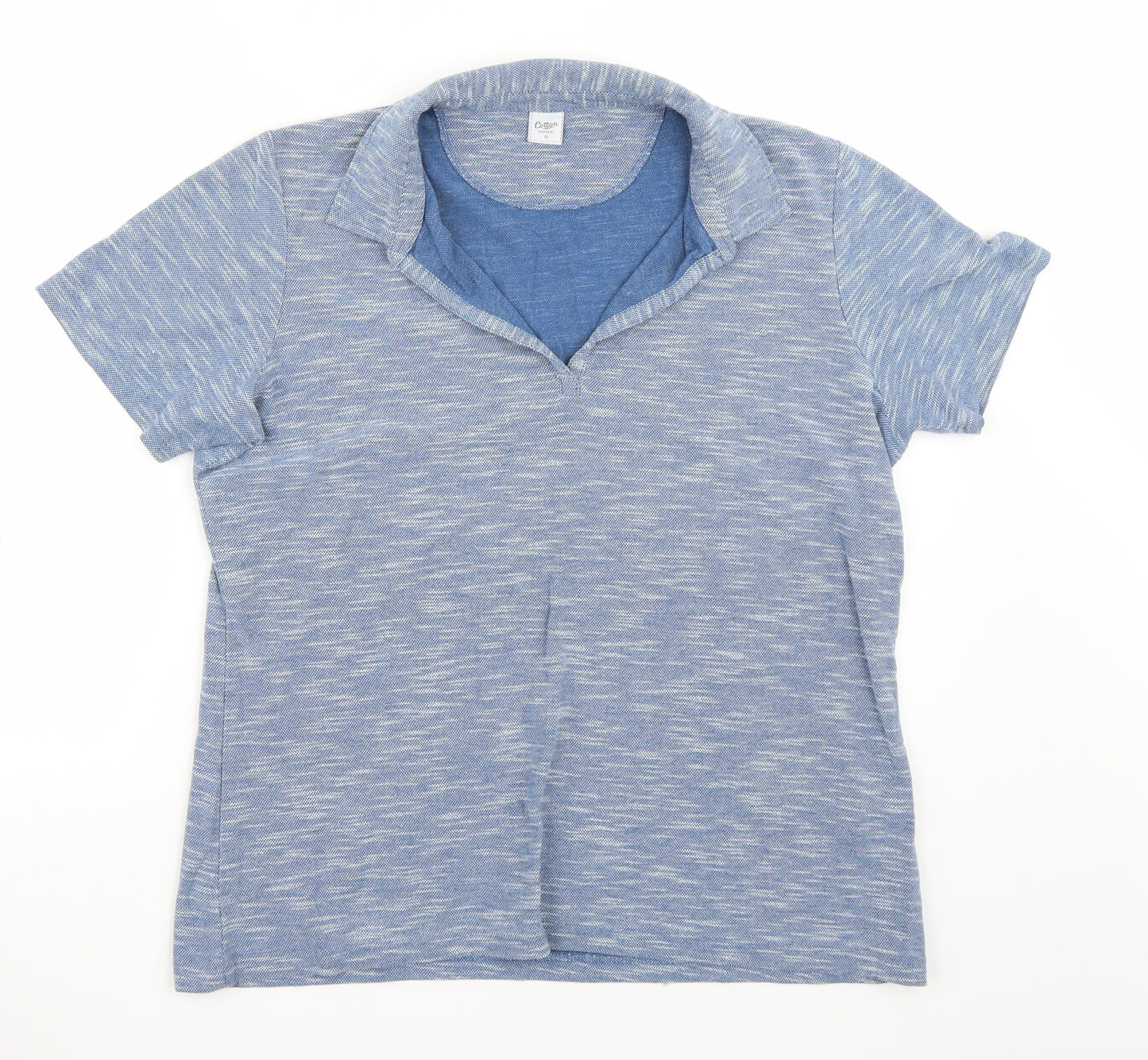 Cotton Traders Womens Blue   Basic T-Shirt Size 18