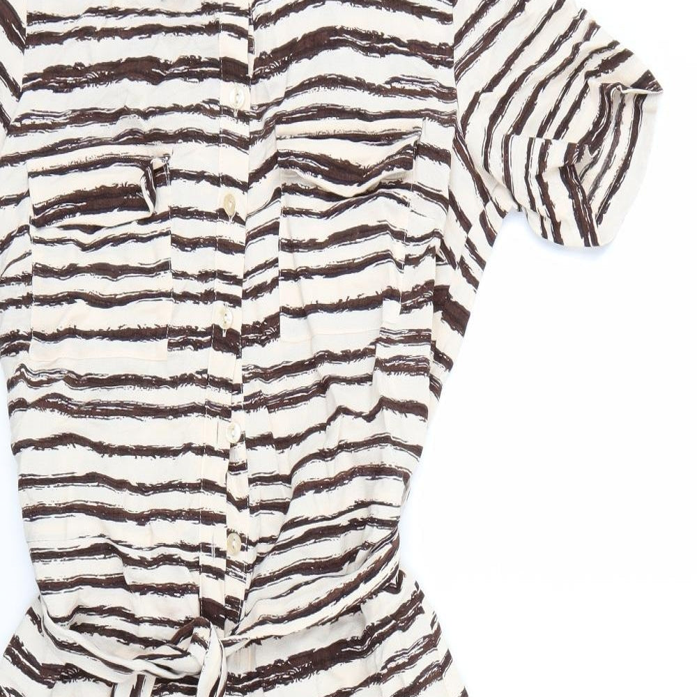 NEXT Womens Beige Animal Print  A-Line  Size 8