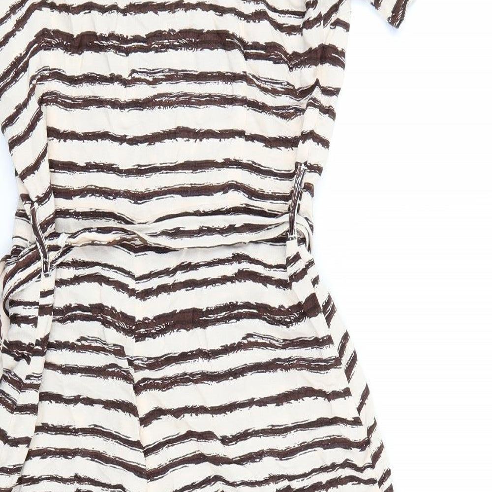 NEXT Womens Beige Animal Print  A-Line  Size 8