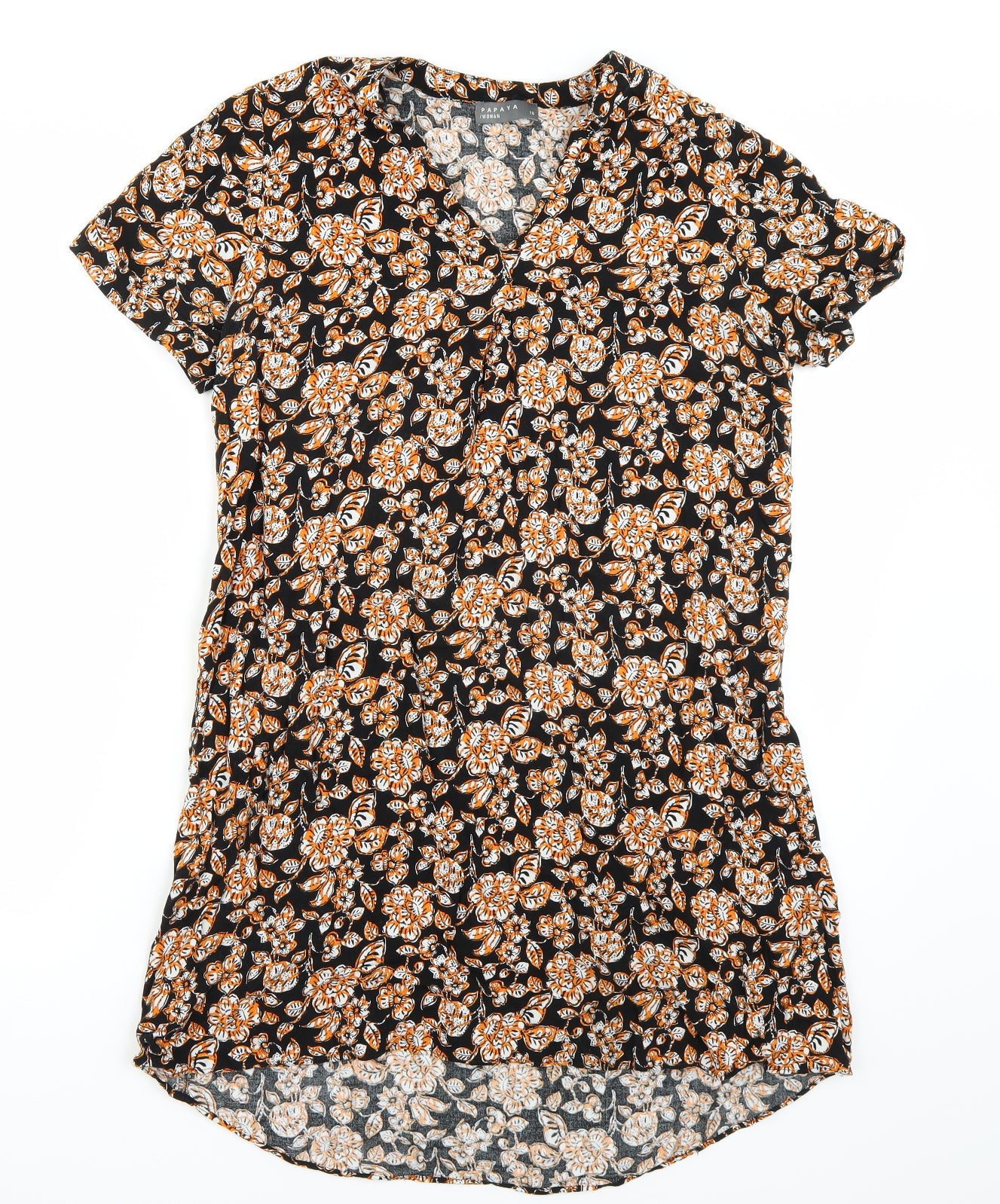 Papaya Womens Black Floral  A-Line  Size 10