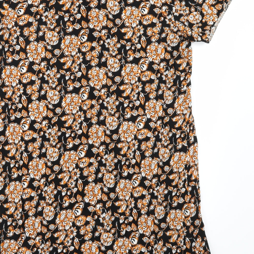 Papaya Womens Black Floral  A-Line  Size 10
