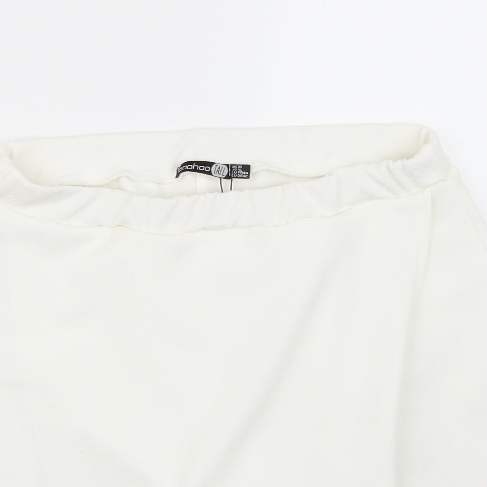 Boohoo Womens White   A-Line Skort Size 12