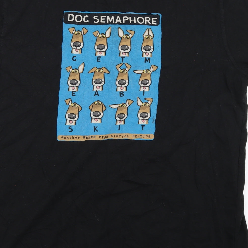 Weird Fish Mens Black    T-Shirt Size XL