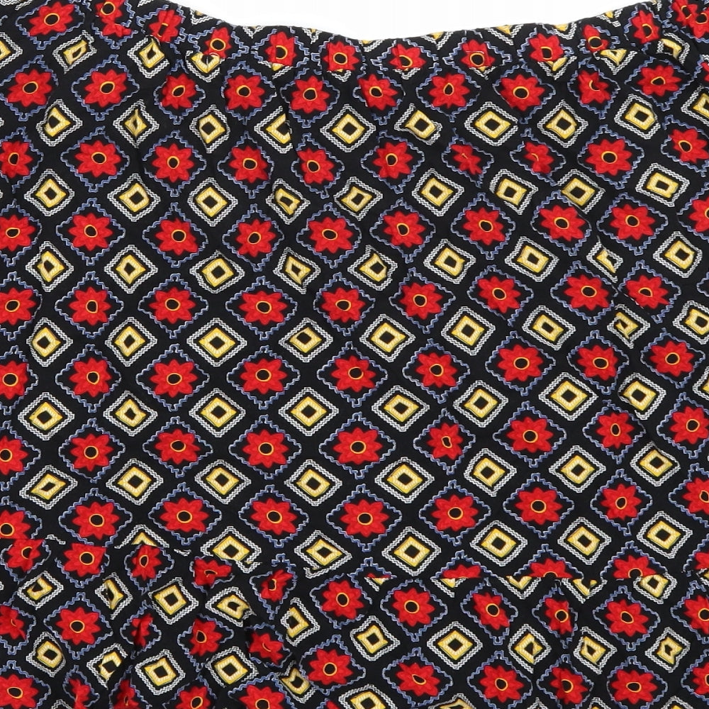 Papaya Womens Black Floral  Basic T-Shirt Size 18