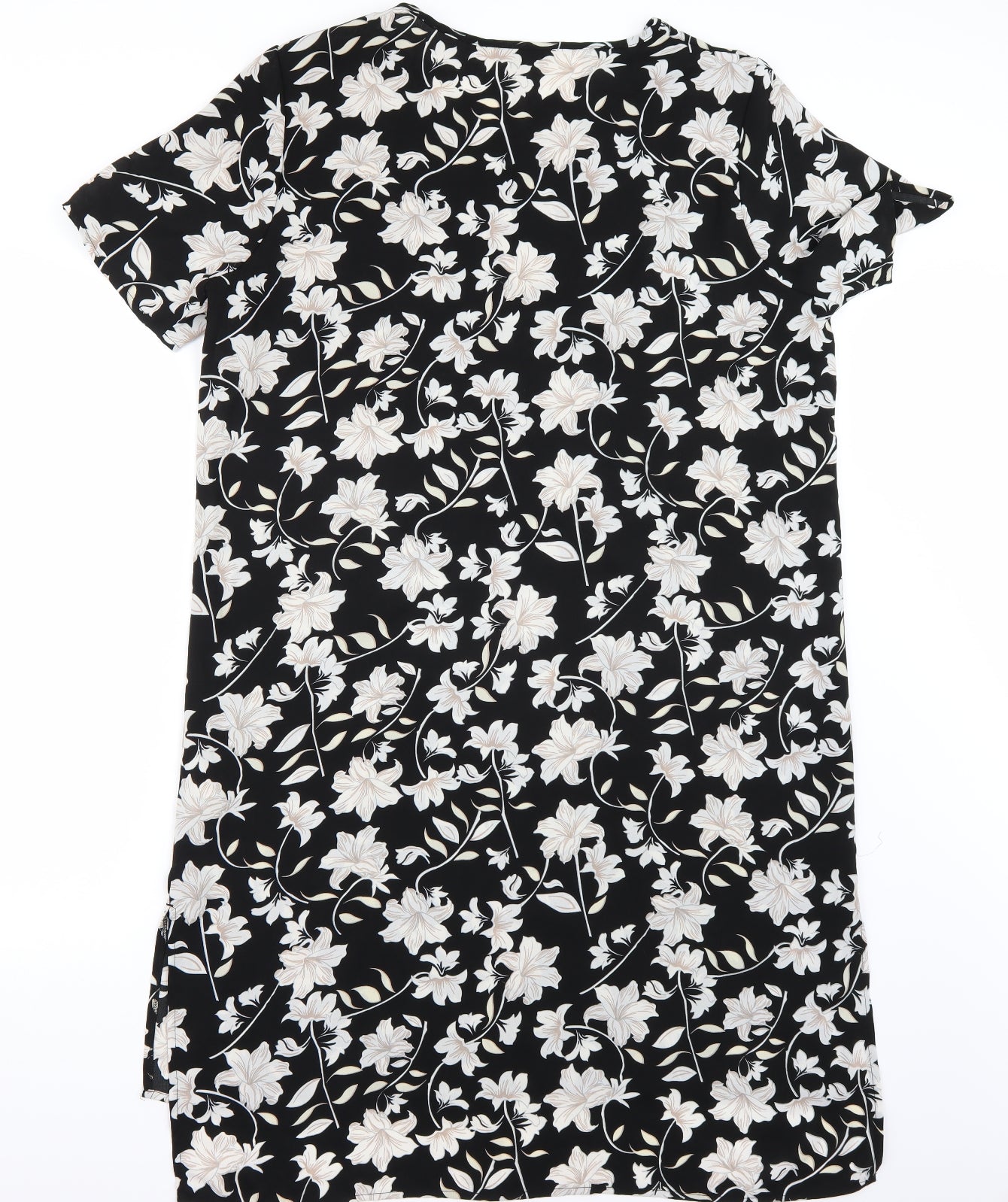 Peacocks Womens Black Floral  A-Line  Size 18
