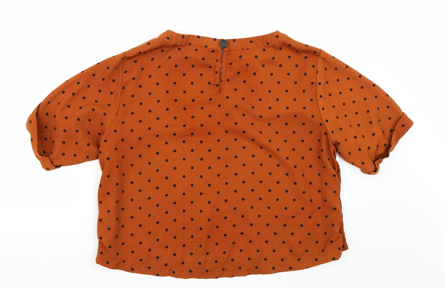George Womens Brown Polka Dot  Basic T-Shirt Size 14