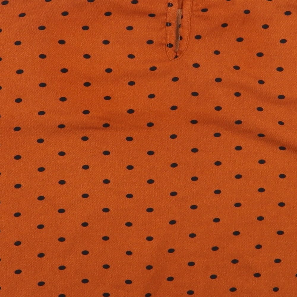 George Womens Brown Polka Dot  Basic T-Shirt Size 14