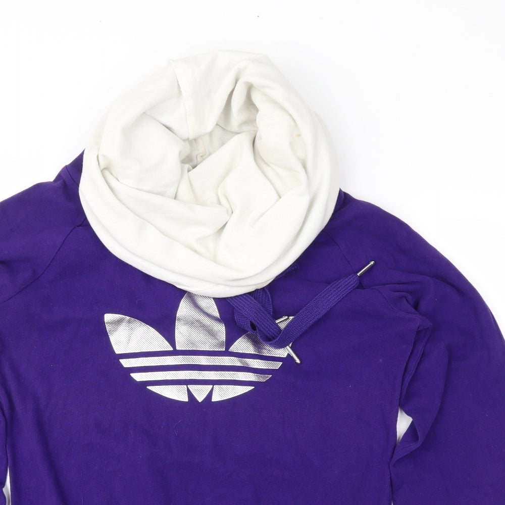 adidas Womens Purple   Pullover Sweatshirt Size 8