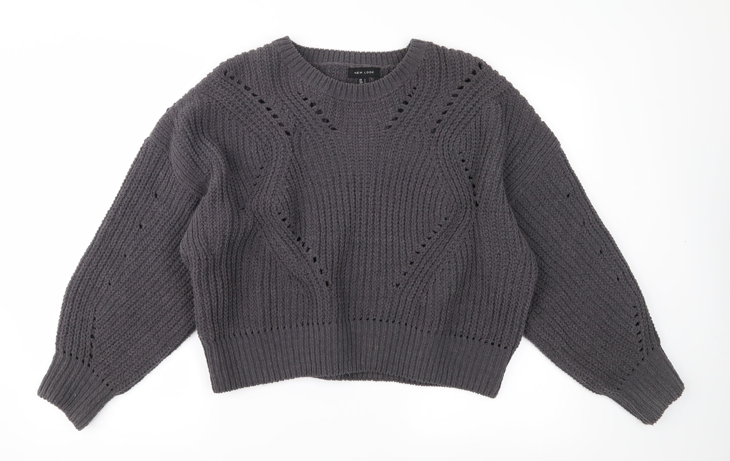 New Look Womens Grey  Knit Pullover Jumper Size L