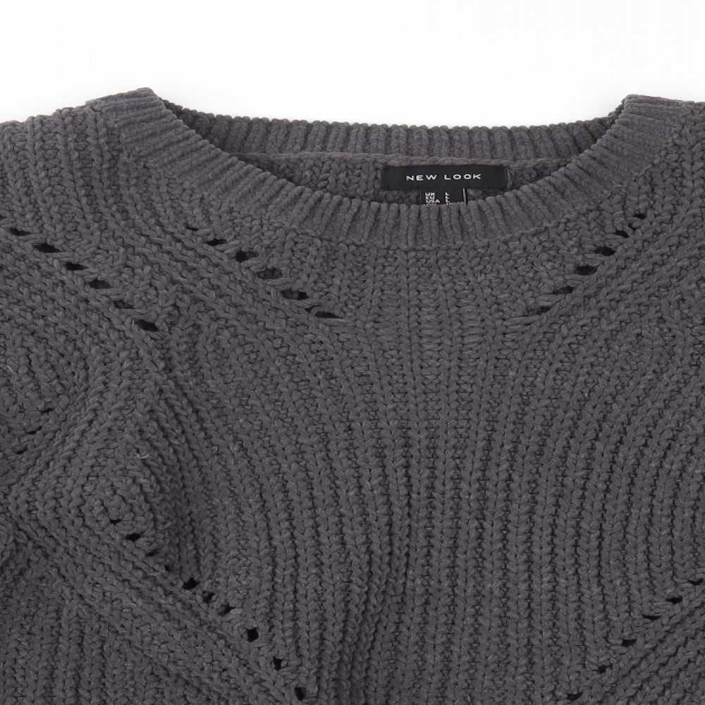 New Look Womens Grey  Knit Pullover Jumper Size L