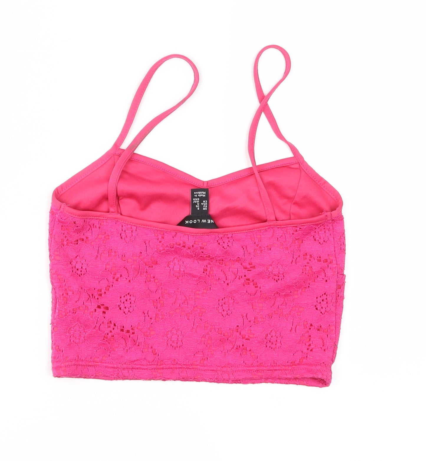 New Look Womens Pink  Lace Camisole Blouse Size 8