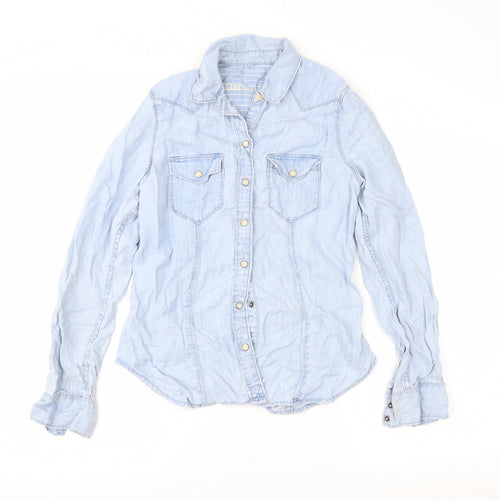 Gap Womens Blue  Denim Basic Button-Up Size 6