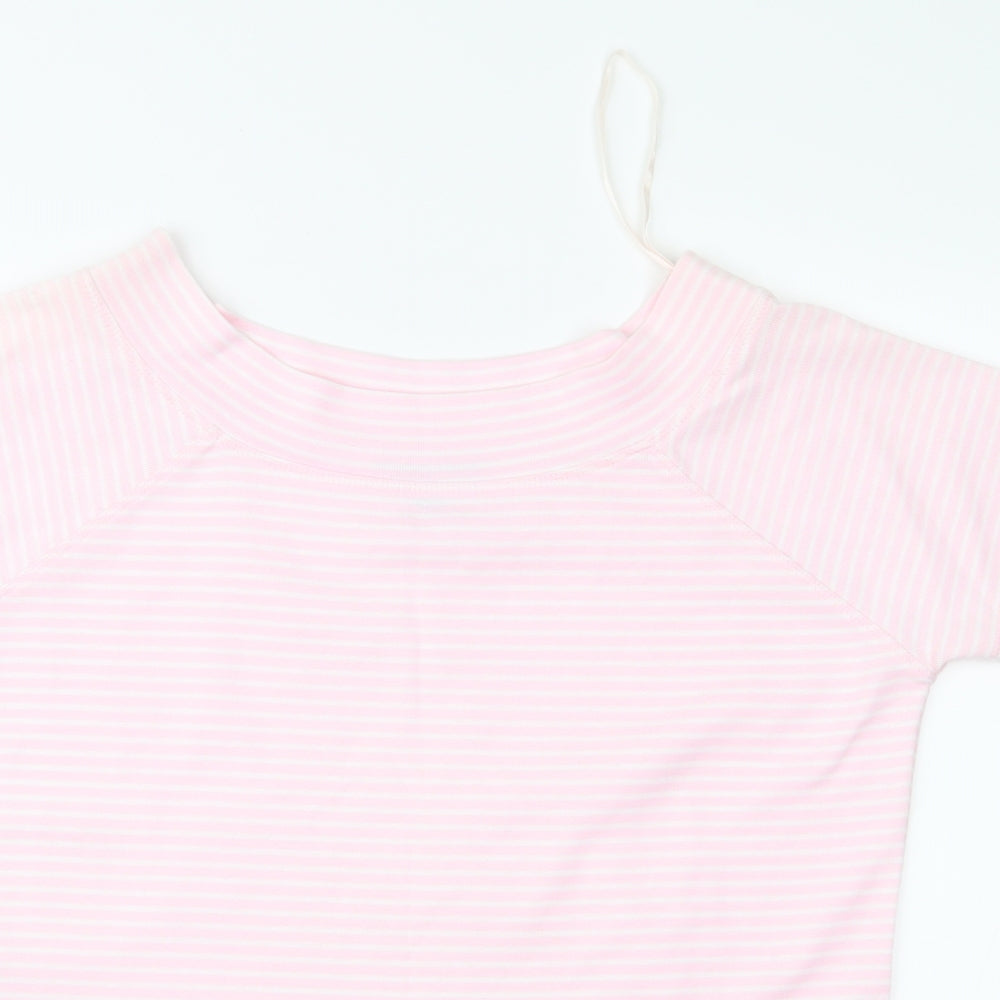 Ellie Louise Womens Pink Striped Jersey Basic T-Shirt Size XL