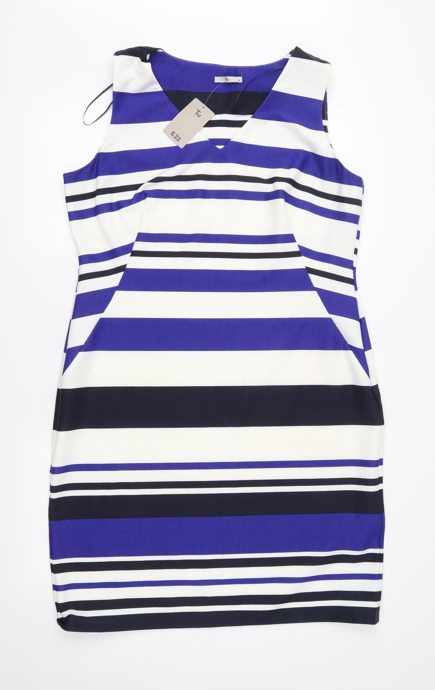 TU Womens Blue Striped  Shift  Size 18