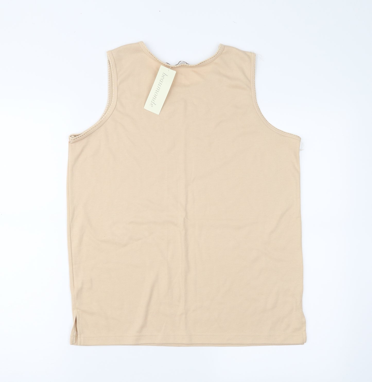 Beaumonde Womens Beige  Jersey Basic Tank Size 16