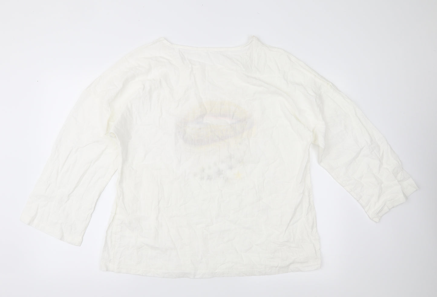 Preworn Womens White   Basic Blouse Size 2XL
