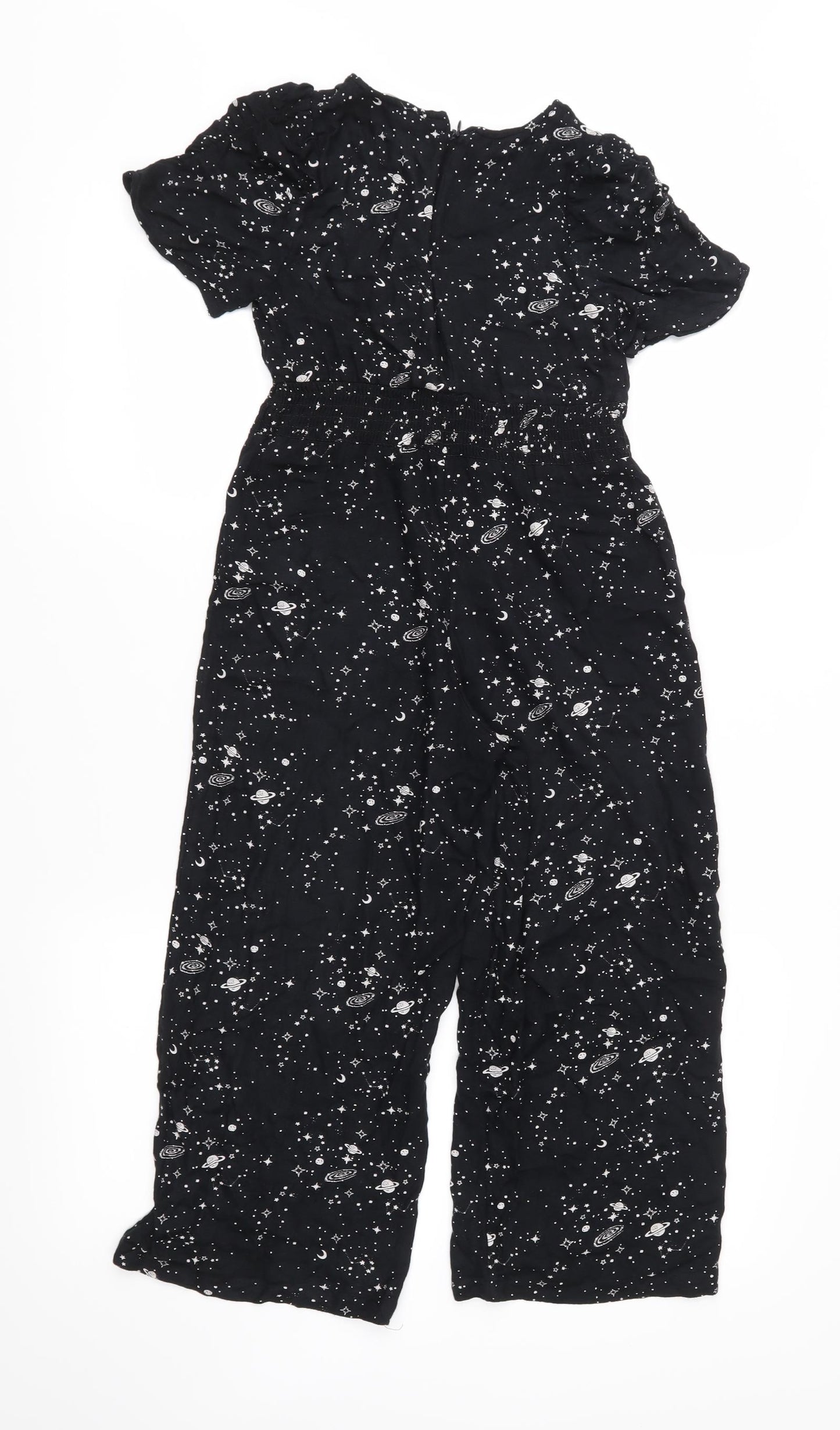 Marks and Spencer Girls Black Geometric  Jumpsuit One-Piece Size 7-8 Years