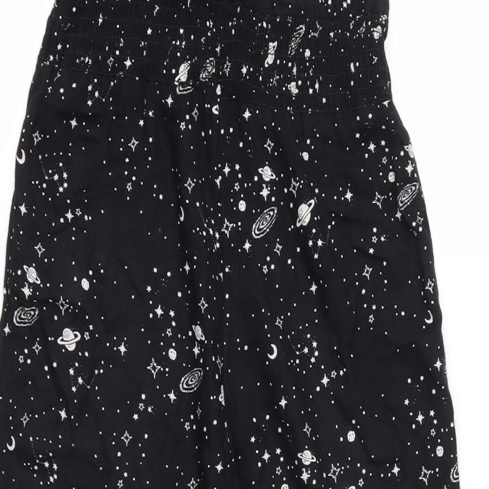Marks and Spencer Girls Black Geometric  Jumpsuit One-Piece Size 7-8 Years