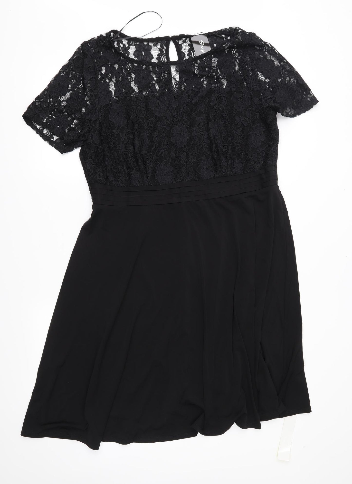 Simply Be Womens Black  Lace Fit & Flare  Size 18