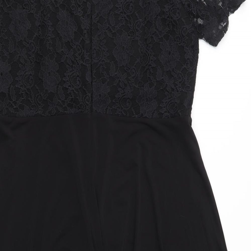 Simply Be Womens Black  Lace Fit & Flare  Size 18