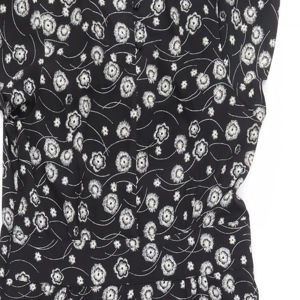 Marks and Spencer Womens Black Geometric  Fit & Flare  Size 14