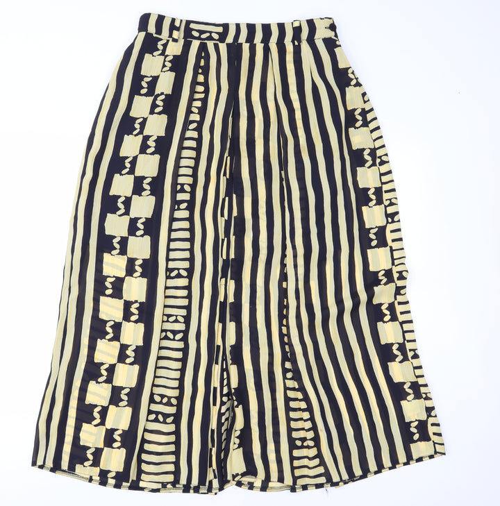 Premier Womens Yellow Geometric Chiffon A-Line Skirt Size 32 in