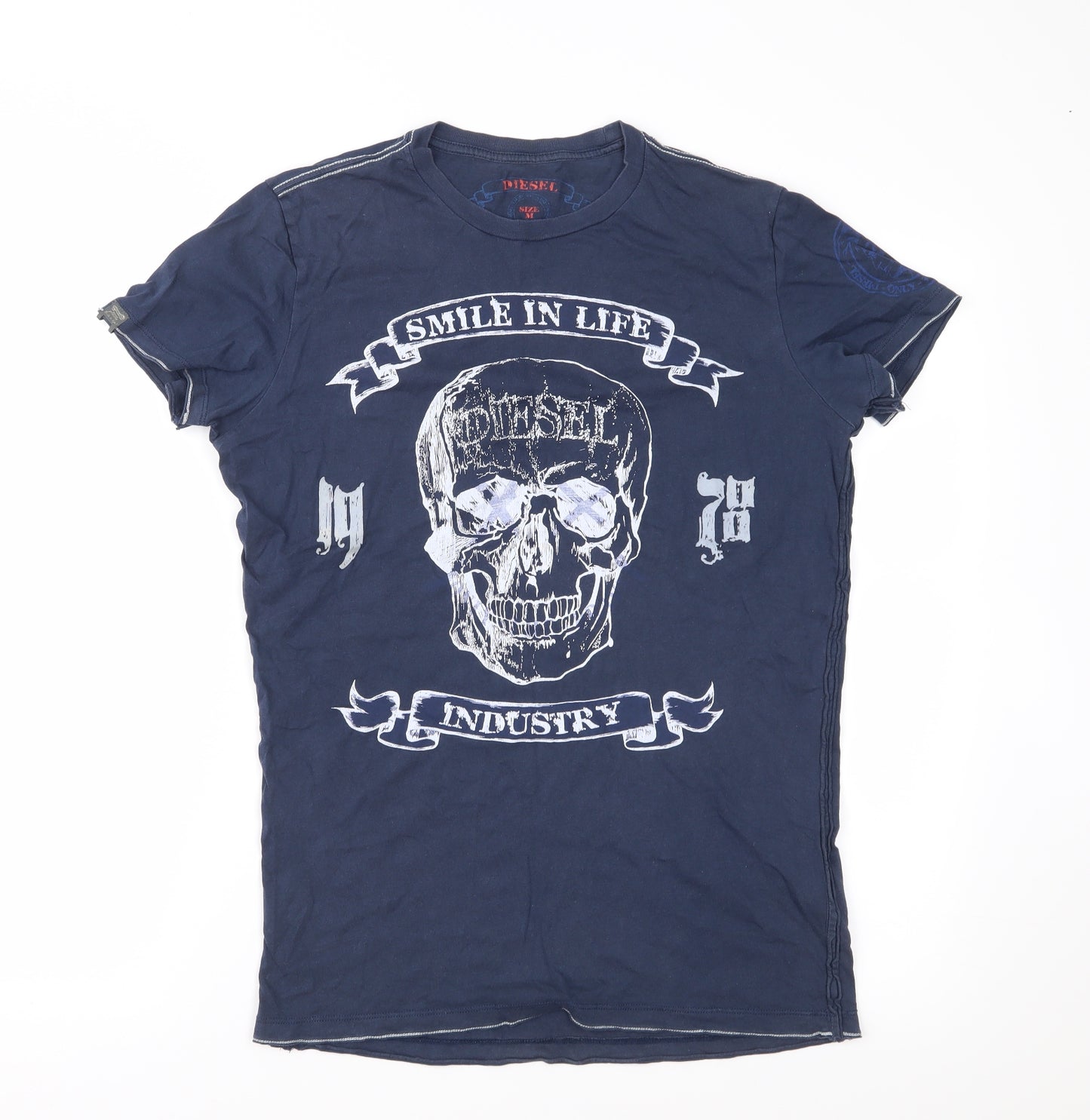 Diesel Mens Blue  Jersey  T-Shirt Size M