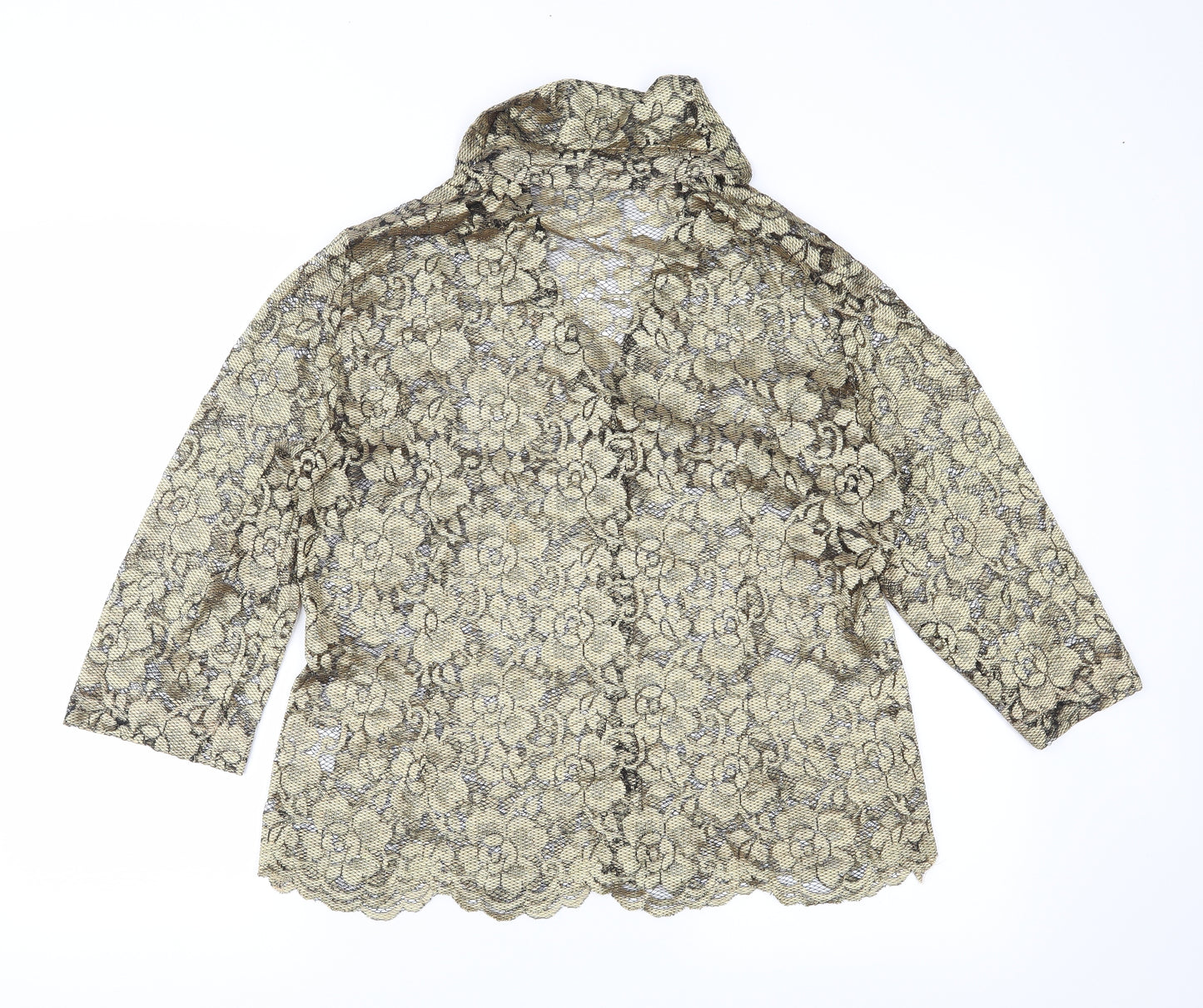 Wallis Womens Gold  Lace Basic Blouse Size 16