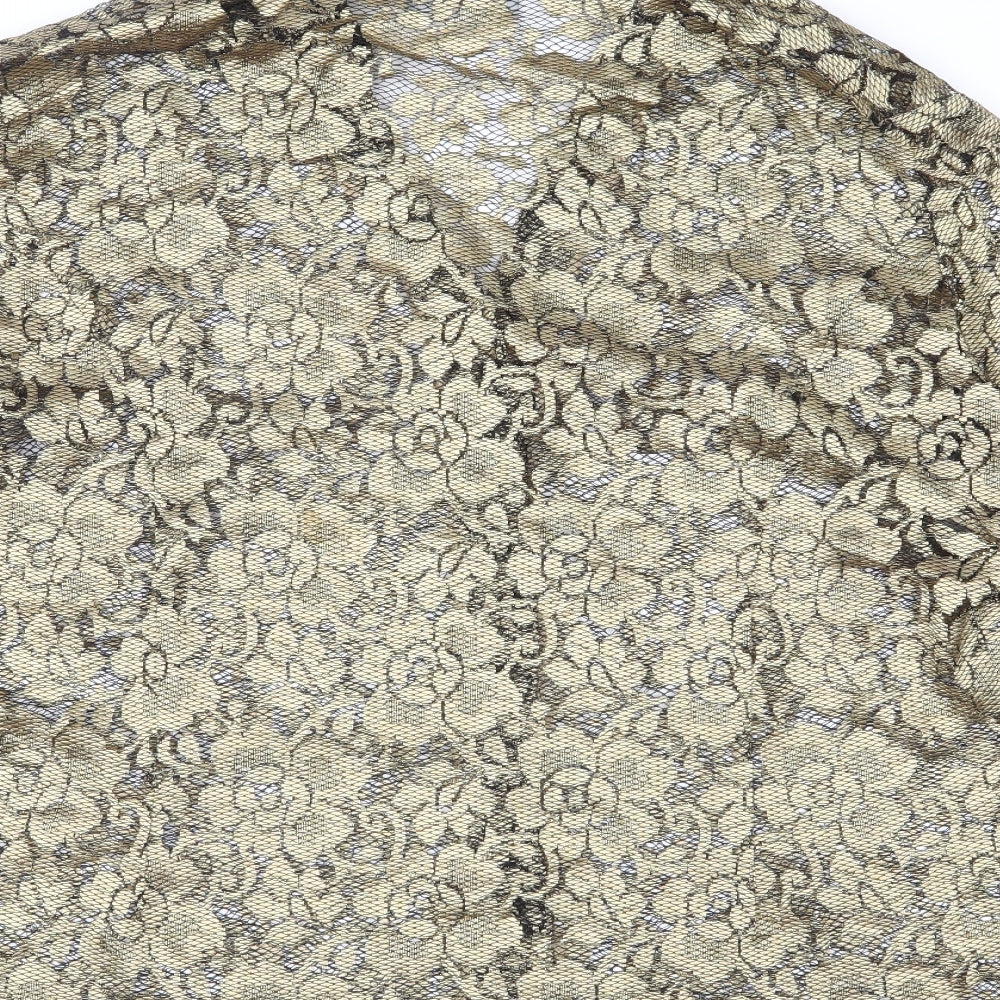 Wallis Womens Gold  Lace Basic Blouse Size 16