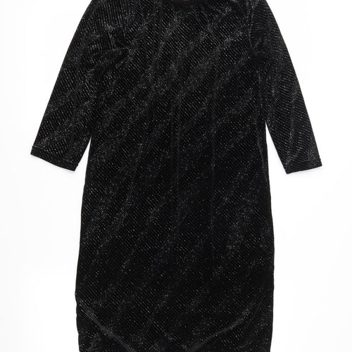 Dorothy Perkins Womens Black  Velour Shift  Size 10