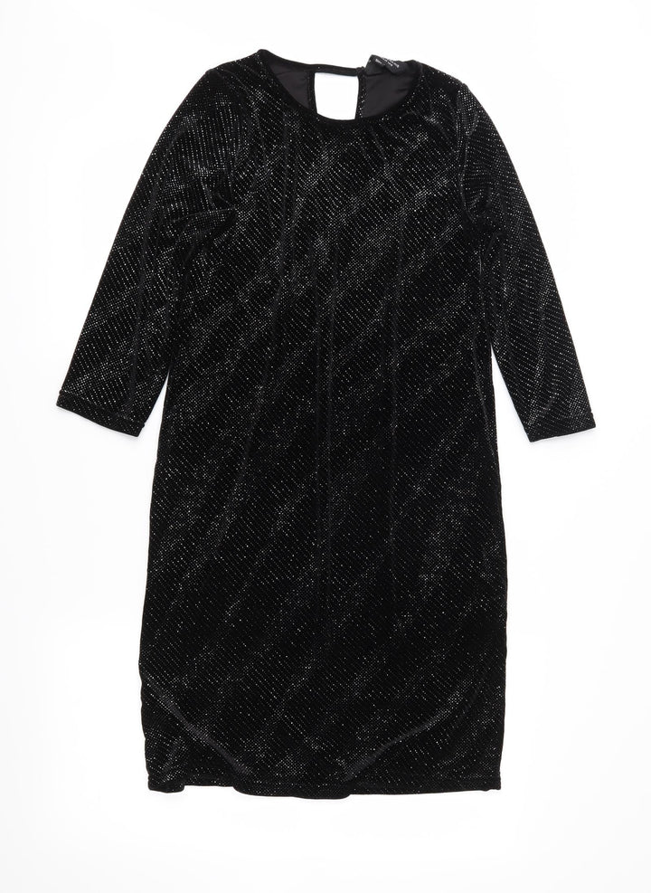 Dorothy Perkins Womens Black Velour Shift Size 10