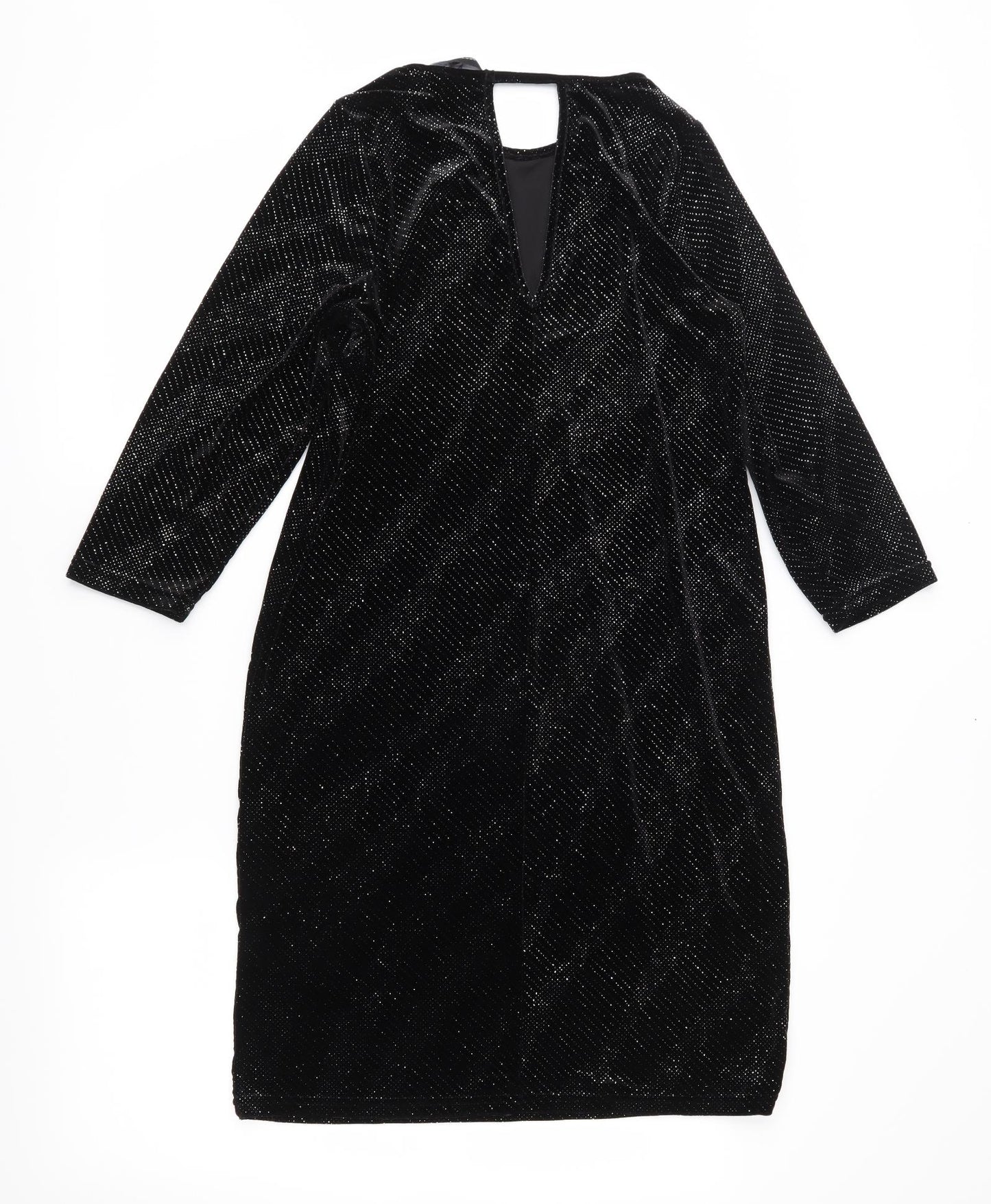 Dorothy Perkins Womens Black  Velour Shift  Size 10