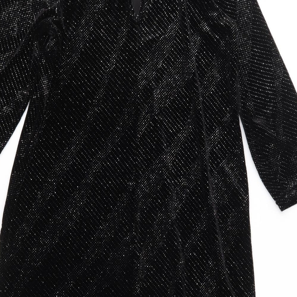 Dorothy Perkins Womens Black  Velour Shift  Size 10