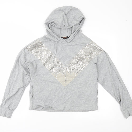 In Vogue Womens Grey  Jersey Pullover Hoodie Size S