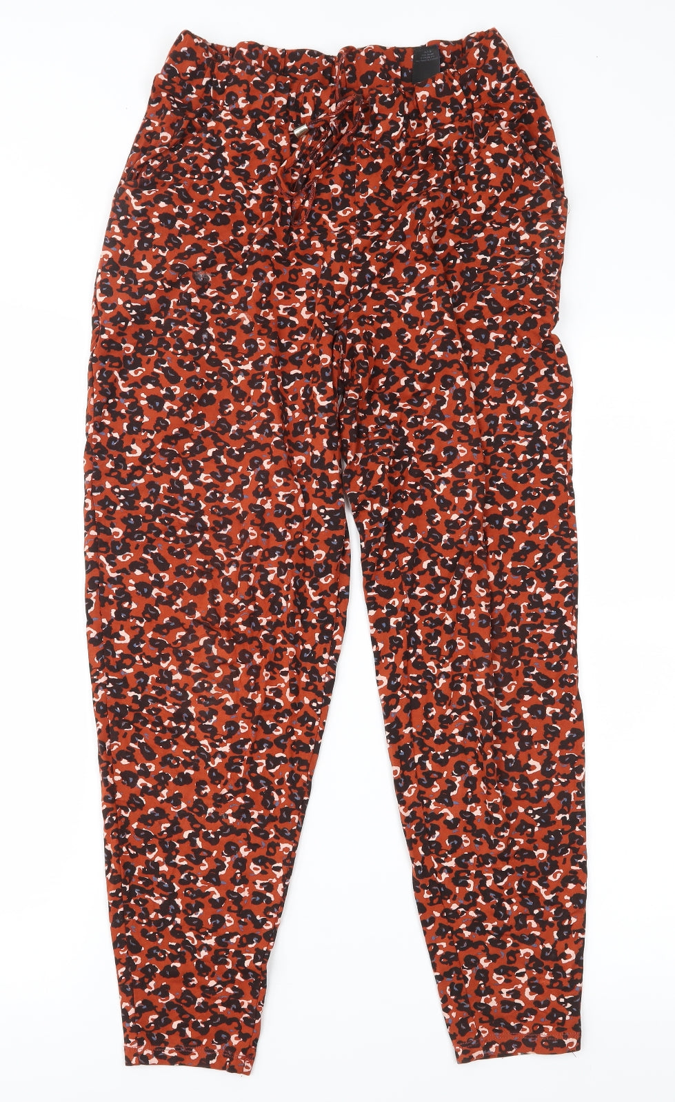 NEXT Womens Brown Animal Print Jersey Trousers  Size 10 L26 in