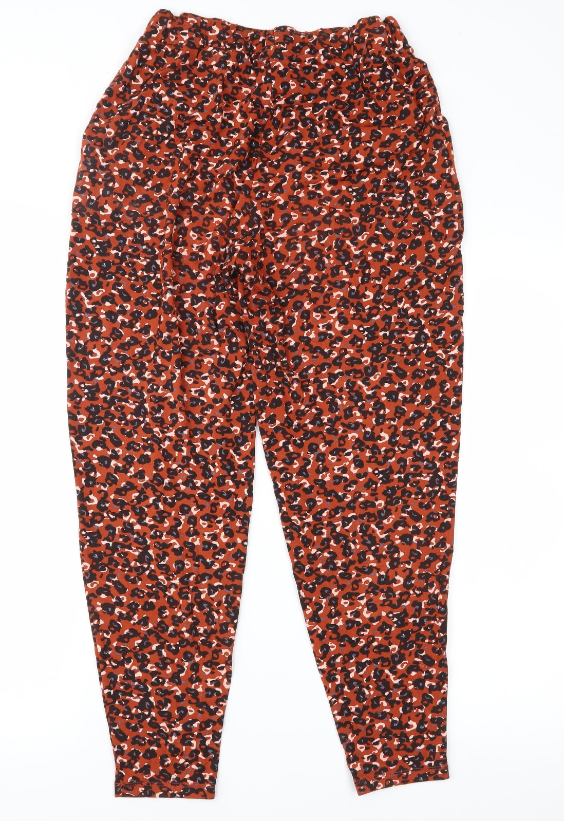 NEXT Womens Brown Animal Print Jersey Trousers  Size 10 L26 in