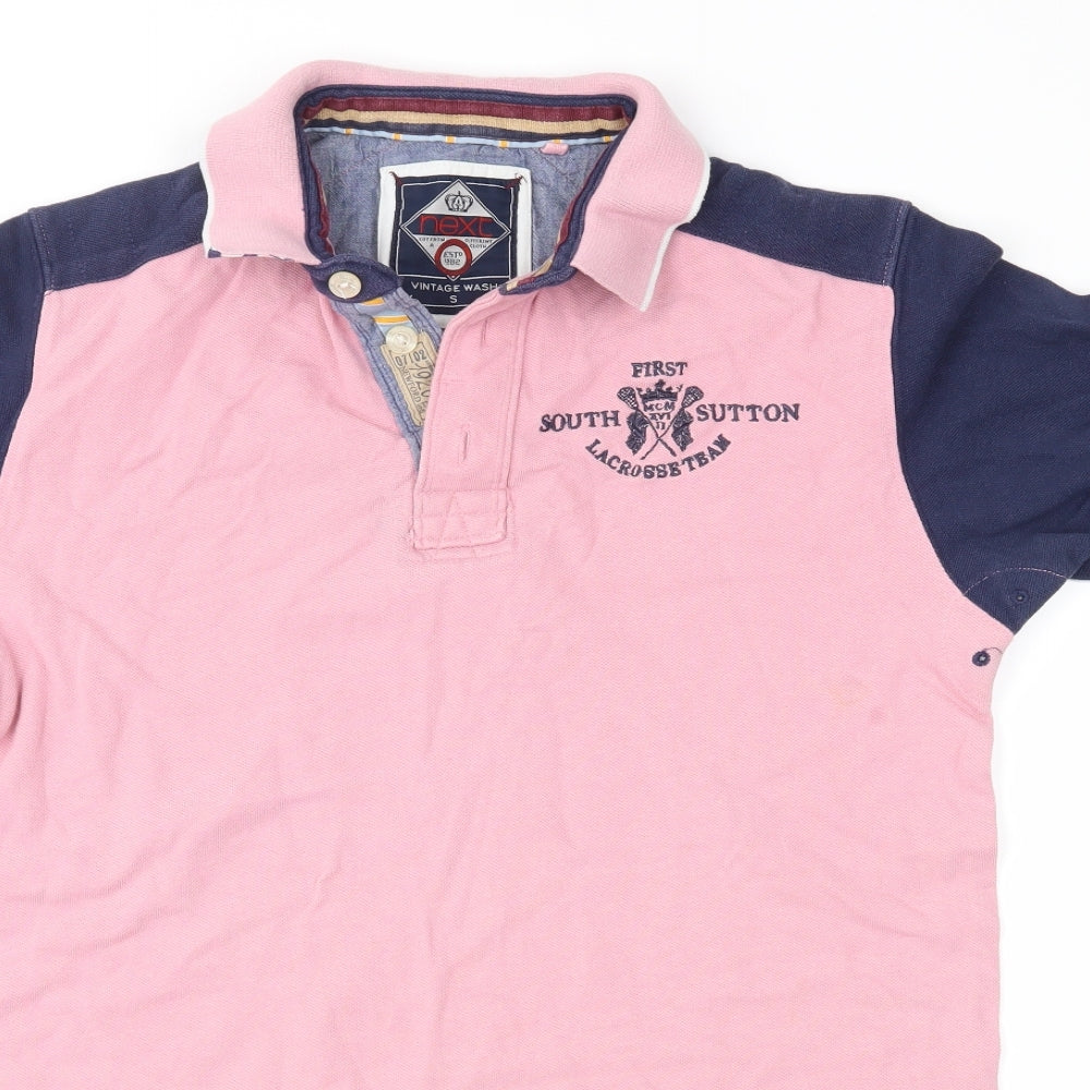 NEXT Mens Pink    Polo Size S