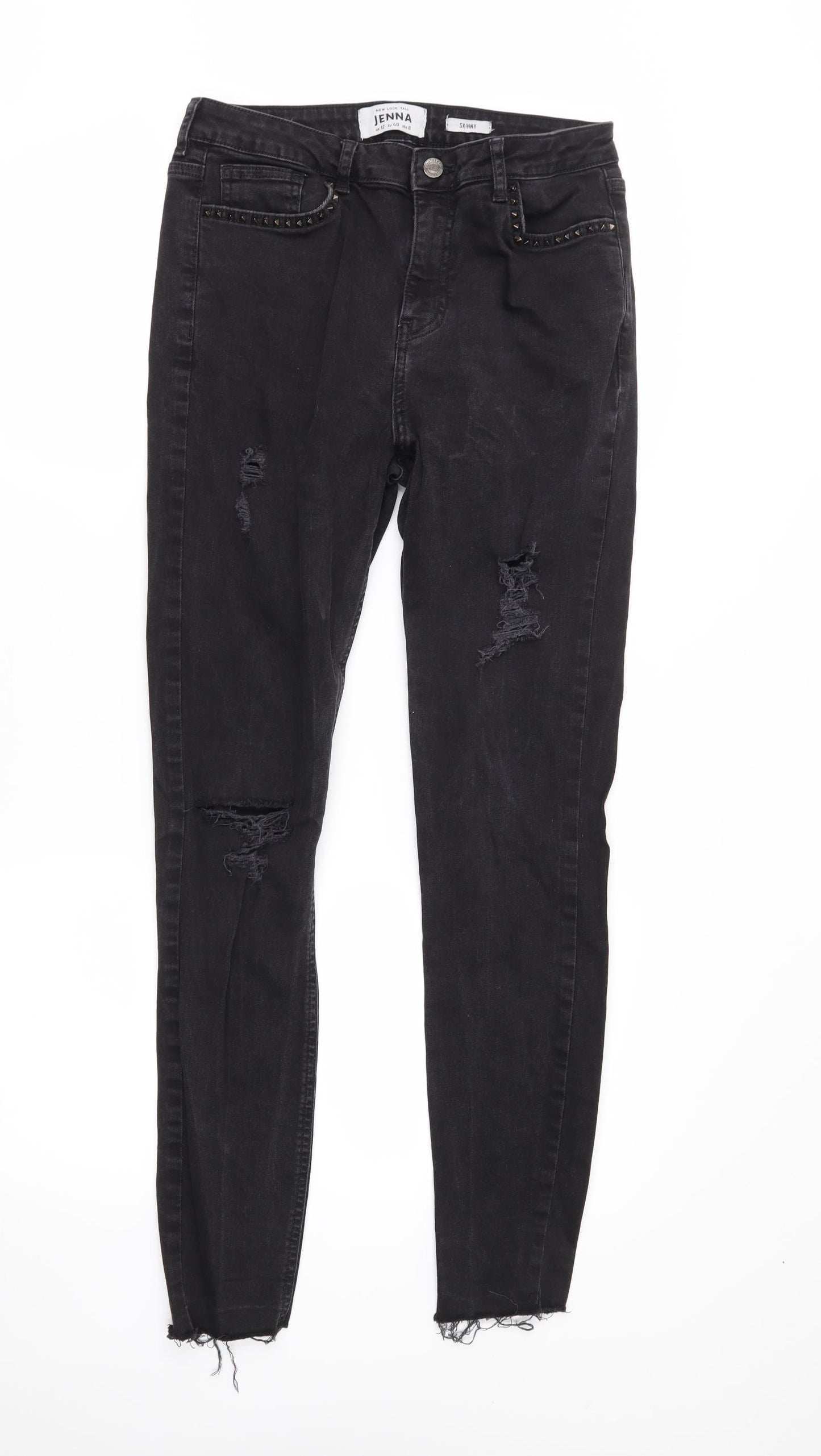 New Look Womens Black  Denim Skinny Jeans Size 12 L28 in