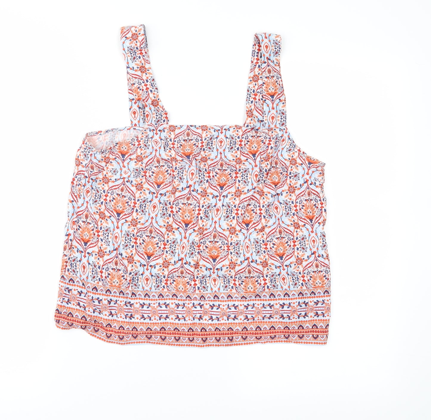 New Look Womens Orange Floral  Basic Blouse Size 10