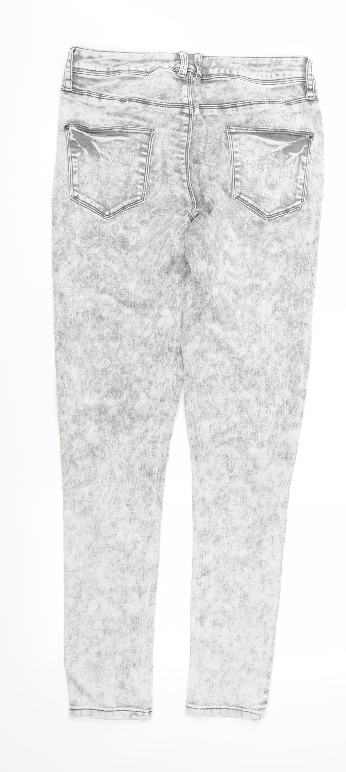 F&F Womens Grey  Denim Skinny Jeans Size 12 L29 in