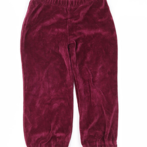 H&M Girls Purple  Velour Jogger Trousers Size 3 Years