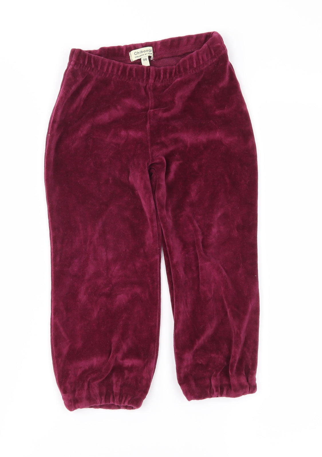 H&M Girls Purple  Velour Jogger Trousers Size 3 Years