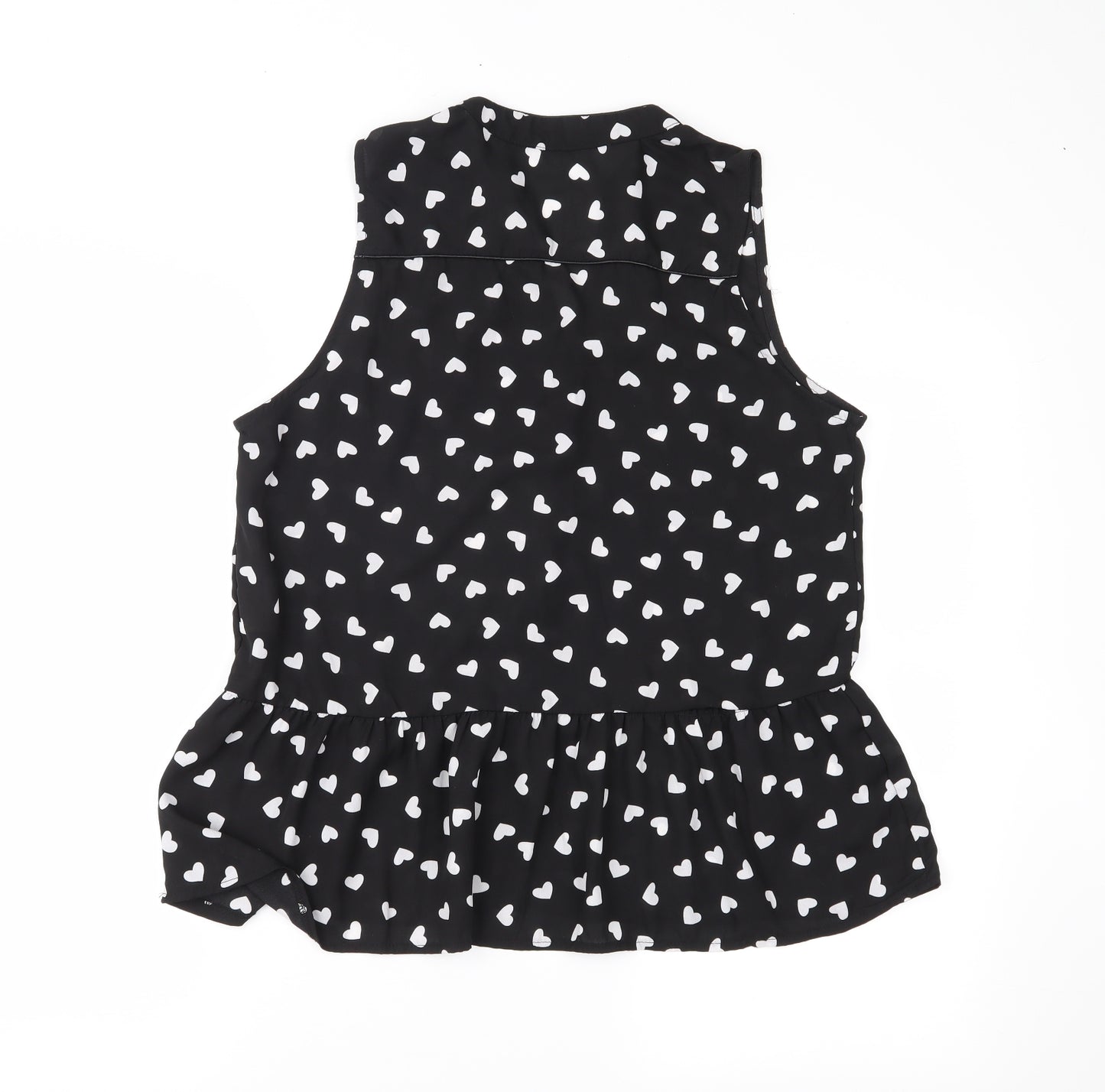Millenium Womens Black Polka Dot Chiffon Basic Blouse Size M