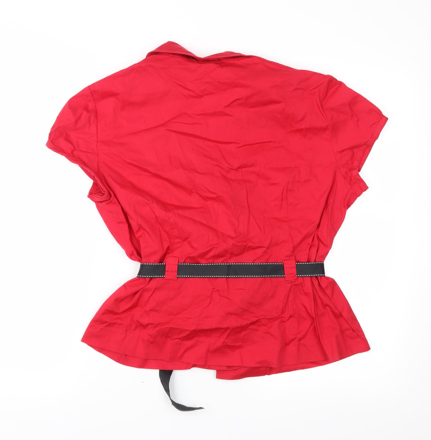 Robbie Bee Womens Red   Basic Blouse Size 14