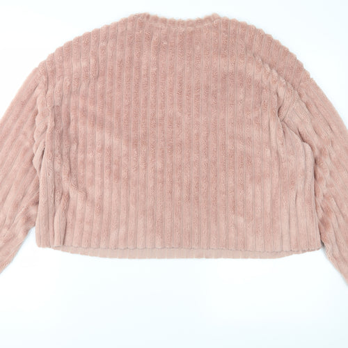 Zara Womens Pink  Fleece Pullover Sweatshirt Size M